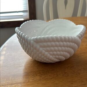 White Textured Ceramic Bowl